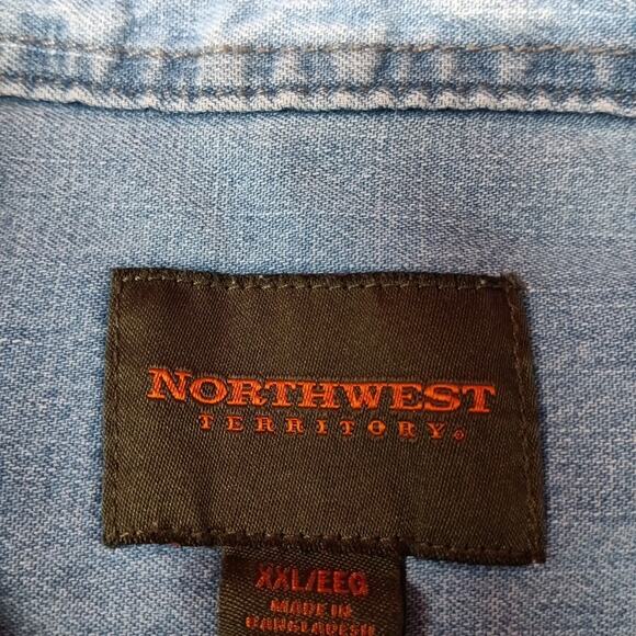 Northwest Territory Denim Shirt Men's Size 2XL Blue Cotton - Picture 4 of 8
